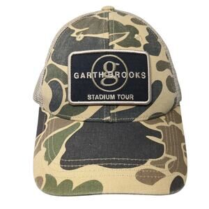 Garth Brooks Stadium Tour Snapback Trucker Hat Multi One Size Embroidered Camo